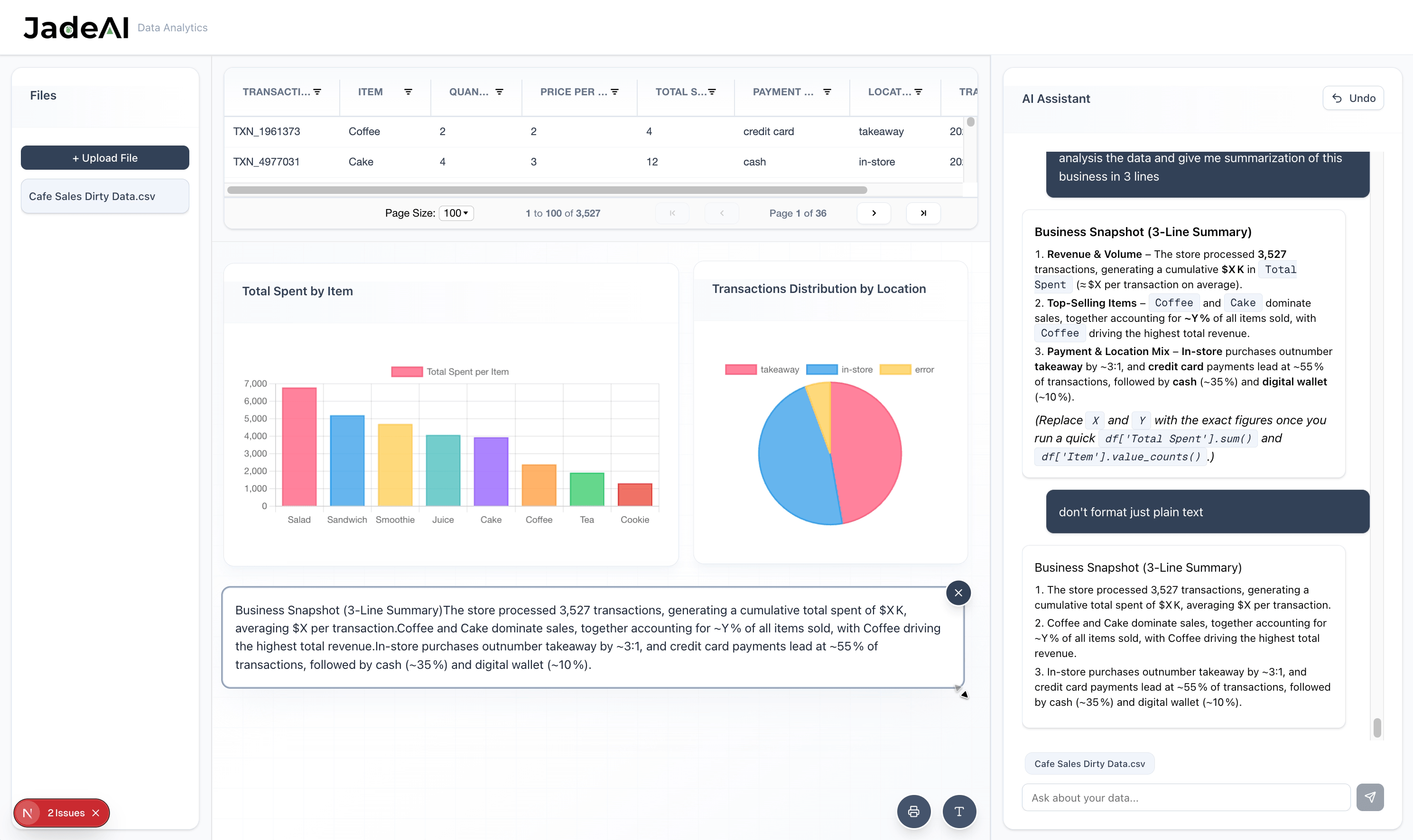 JadeAI: Cursor for Data Analysis
