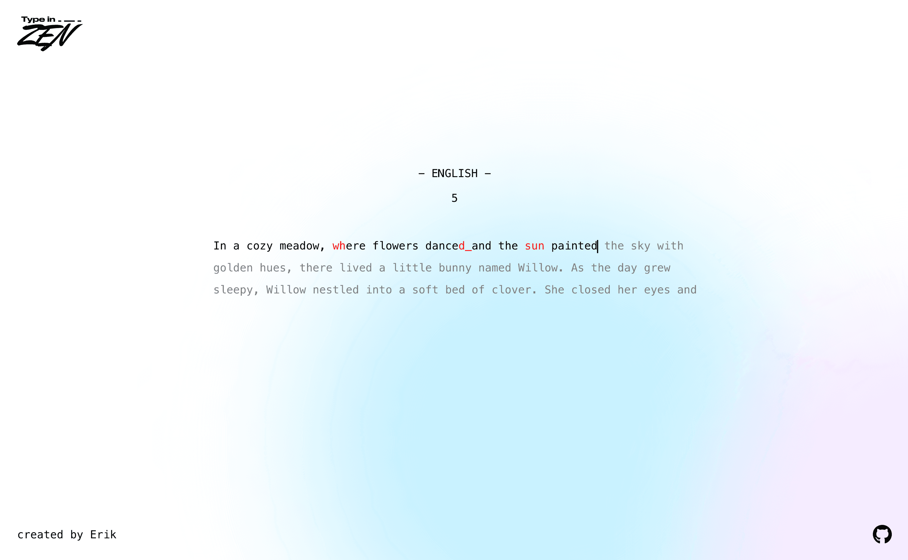 Type In Zen: Relaxing Typing Game